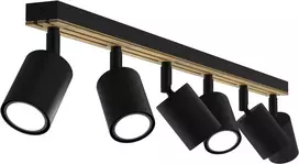 Vidinis šviestuvas Luminex Luminex Terra 9986 juosta lubinis šviestuvas 6x8W GU10 juodas/medienos
