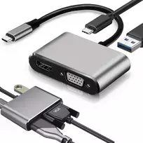 USB-C į HDMI 4K VGA adapteris USB 3.0 USB-C maitinimo adapteris