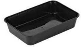 Multi Padėklas 500 ml 175x120x35 mm makaronų dubenėlis mikrobangų krosnelei PP juodas 50 vnt.