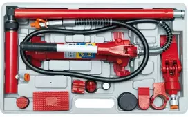 Hidraulinis plėtiklio rinkinys surinkimo ir skardos darbams, 4T talpos, plastikiniame dėkle, hidraulinis domkratas, automobilio kėbulo remonto įrankis