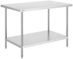 Nerūdijančio plieno darbo stalas maisto ruošimui 762x1219x864 mm, komercinis stalas, virtuvės darbastalis, maisto gamybos stalas, restorano stalas