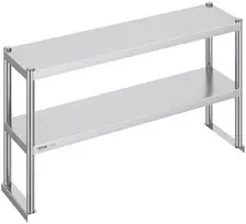 Nerūdijančio plieno lentyna, 2 aukštų paruošimo stalas, 1220 x 480 mm, komercinės virtuvės stelažas, nerūdijančio plieno darbo stalas, virtuvės įranga, restorano stalas