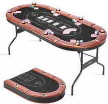 Sulankstomas pokerio stalas 8 žaidėjams, kazino, Texas Holdem, žaidimų stalas, kortoms