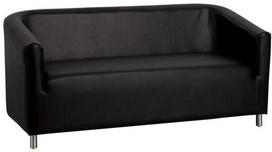 Juoda laukiamojo sofa, modernus priėmimo sėdėjimas, patvari dirbtinės odos sofa laukiamiesiems, 3 vietų priėmimo sofa