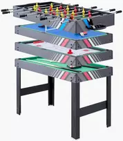 Stalas 4-in-1, Oro Ritulys, Stalo Futbolas, Biliardas, Stalo Tenisas, Daugiafunkcinis Žaidimų Stalas