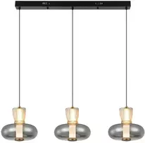 23W LED pakabinamas šviestuvas SIREL, gintaro/dūmų/juodos/bronzos sp., 3000K, 4326900