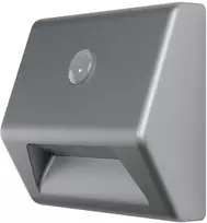 Sieninis šviestuvas 0,25W LED sieninis naktinis šviestuvas NIGHTLUX, sidabro sp., 4000K, su baterija ir judesio bei šviesos jutikliu, IP54