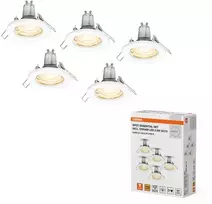 Įleidžiamas šviestuvas SPOT, GU10, baltas, su 2,6W 2700K LED lempute, 5vnt.