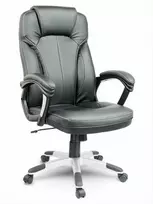Ekologiškos odos biuro kėdė, ergonomiškas dizainas, juoda pasukama kėdė, patogi kompiuterio kėdė, vadovo biuro kėdė