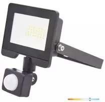 20W LED prožektorius su judesio davikliu MHC, juodas, 6500K, IP54