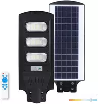 8W LED gatvės šviestuvas su saulės baterija URBI, juodas, 6500K, su judesio davikliu ir nuotol. valdymo pulteliu, IP54