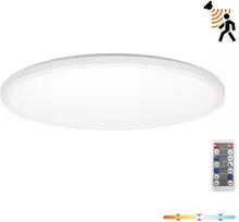 18W LED lubinis šviestuvas NIVERA CIRCLE, baltas, 3000/4000/6000K, su judesio davikliu, IP54