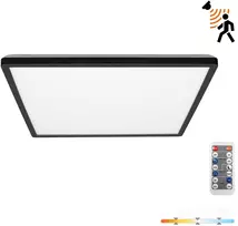 18W LED lubinis šviestuvas NIVERA SQUARE, juodas, 3000/4000/6000K, su judesio davikliu, IP54