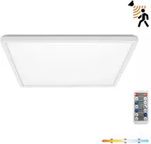 24W LED lubinis šviestuvas NIVERA SQUARE, baltas, 3000/4000/6000K, su judesio davikliu, IP54