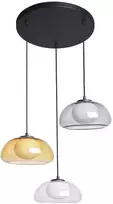 Pakabinamas šviestuvas AINALE, 3xG9, juodos/gintaro/dūmų sp./skaidrus
