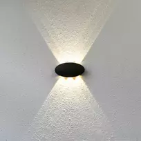 Sieninis šviestuvas 6W LED sieninis fasado šviestuvas PONTAS, juodas, 3000K, IP54