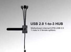 Lian Li PW-U2HB, USB Type-A, 3 x IDC (9 kontaktai), pagrindinė plokštė, juoda, 1 vnt.