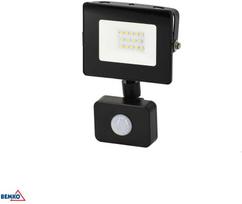 Bemko 10W LED prožektorius su judesio davikliu KASTEL, juodas, 6000K, IP65