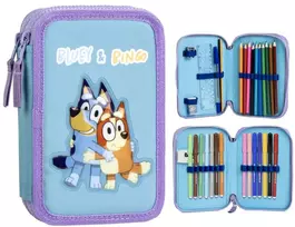 „Bluey Bingo“ dviejų pakopų užpildytas pieštukų dėklas