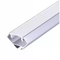 LED kampinis profilis N01, anoduoto sidabro sp., 2m, su dangteliu ir užbaigimais