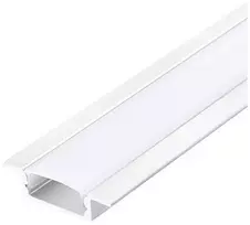 LED įleidžiamas profilis P02, baltas, 2m, su dangteliu ir užbaigimais
