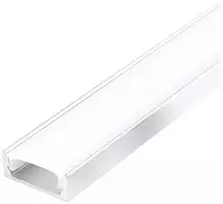 LED paviršinis profilis P01, baltas, 2m, su dangteliu ir užbaigimais