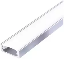 LED paviršinis profilis P01, anoduoto sidabro sp., 2m, su dangteliu ir užbaigimais