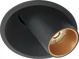 9W LED įleidžiamas šviestuvas, juodos/aukso sp., 2700/3000/4000K, 25361