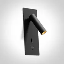3W LED įleidžiamo montavimo sieninis šviestuvas- skaitymo lempa, juodas, 3000K, su USB A ir USB C jungtimis, 65746RA/B/W