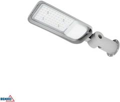 Bemko 50W LED gatvės šviestuvas su šviesos jutikliu JAZMIN, šviesiai pilkas, 4000K, IP65, 140°x70°