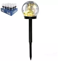 0,12W LED įsmeigiamas šviestuvas su saulės baterija GLEAM, juodos sp./skaidrus gaubtas, 3000K, IP44