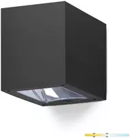 Sieninis šviestuvas 0,06W LED sieninis fasado šviestuvas QUERK, juodas, 3000/4000K, IP54, su saulės baterija