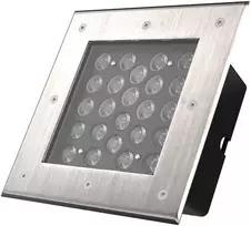 24W LED įleidžiamas į žemę lauko šviestuvas INGROUND SQUARE, juodas, 3000K, 45°, IP67