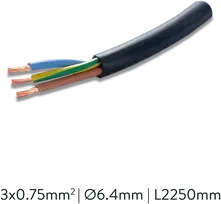 Maitinimo kabelis, 3 polių, 2250mm, skirtas EASY LINK sistemai, juodas, K2005340N
