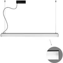 48W LED linijinis pakabinamas šviestuvas TUBE, juodas, 3000K, 1500mm, dimeriuojamas, 3919-00150-3-B-D1