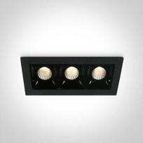 3x2W LED įleidžiamas šviestuvas, juodas, 3000K, 50302B/B/W