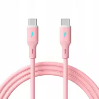 AKYGA USB laidas AK-USB-66 USB type C m / USB type C m ver. 2.0 60W 1m Rožinė Silikoninis