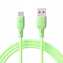AKYGA USB laidas AK-USB-64 USB A m / USB type C m ver. 2.0 18W 1m Žalias silikonas