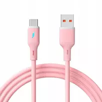 AKYGA USB laidas AK-USB-61 USB A m / USB type C m ver. 2.0 18W 1m Rožinė silikoninis