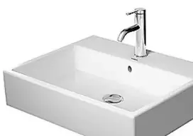 Duravit Rankų praustuvė Veri Air 600x470 su maišytuvu ir vandens nubėgimu balta