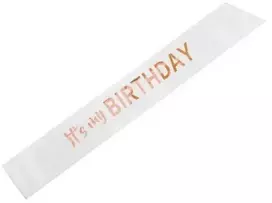 Party Deco Baltas šalikas „It’s My Birthday“