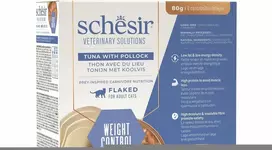 Schesir Veterinary Solutions Weight control, pašaras su morkomis, katėms, tunas ir mintajus, sultinyje, 8x80g, skardinė, pakuotė (SR-1174)