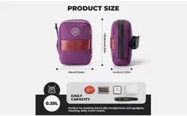 Kelioninis Rockbros violetinis dviračio balnelio krepšys 0.3l