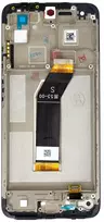 LCD ekranas + jutiklinis blokas + priekinis dangtelis, skirtas Xiaomi Redmi 10 (2022) juodas (techninės priežiūros paketas)