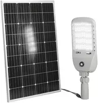 50W LED gatvės šviestuvas su saulės baterija ir judesio davikliu IPERION, sidabro sp., 4000K, IP65