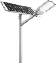 64W LED gatvės šviestuvas su saulės baterija RADIUS, sidabro sp., 3000K, IP65