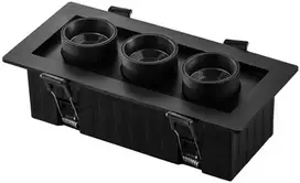 16W LED įleidžiamas šviestuvas SIDER, juodas, CCT