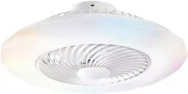 40W LED lubinis šviestuvas - ventiliatorius SKYRON, baltas, CCT/RGB, dimeriuojamas