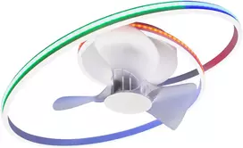 60W LED lubinis šviestuvas AUSTER, baltas, CCT/RGB, su 28W ventiliatoriumi