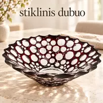 „Rubino burbulai“ dekoratyvinis stiklinis dubuo